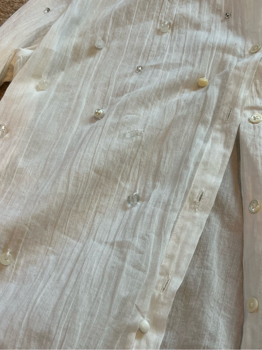 Forte Forte White Beaded Button Up Shirt - Picture 3 of 4